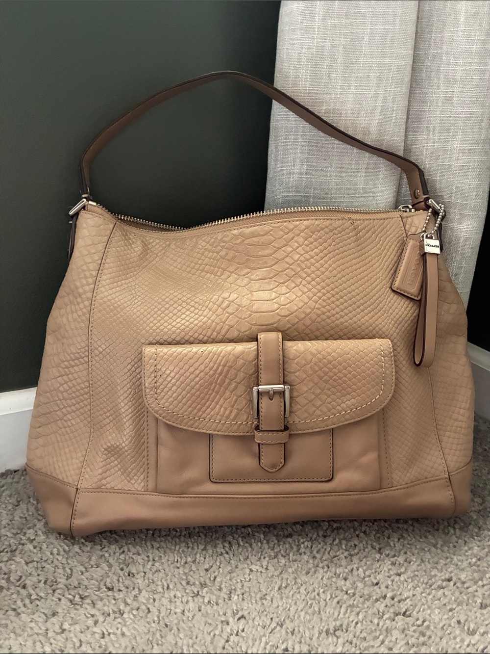 COACH Charlie Python leather bag